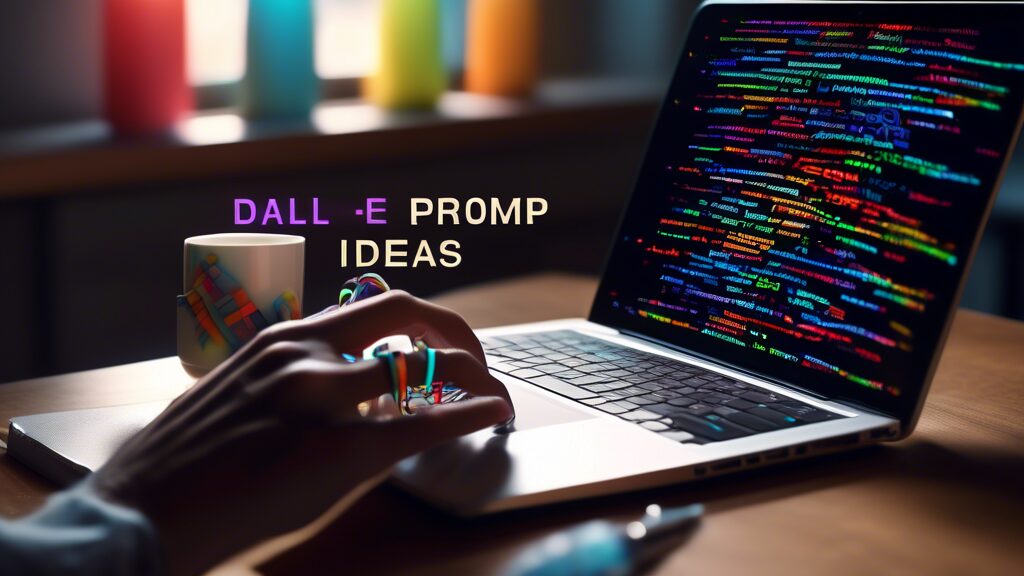 ## DALL-E Prompt Ideas for Intro to Scripting:nn**Option 1 (Literal):**nn> A photo of a hand typing code on a laptop with a bright screen displaying lines of colorful script, with coffee and notebooks