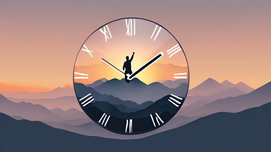 ## DALL-E Prompt Ideas for Peak Time Productivity:nnHere are a few options depending on the specific interpretation of the title:nn**Option 1 (Focus on Time):**nn* A clock face overlaid on a mountain