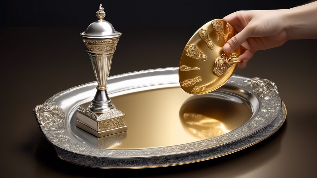 ## DALL-E Prompt Ideas for Upselling Strategies:nn**Option 1 (Literal):** nA hand holding a silver platter with a small, basic product on it. Above the platter, a golden hand offers a larger, more ela